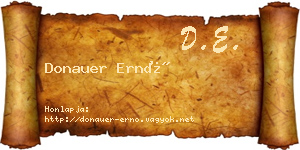 Donauer Ernő névjegykártya